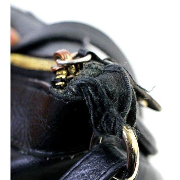 EMMA FOX BLACK GENUINE LEATHER CHAIN STRAP CLUTCH X-BODY SHOULDER BAG HANDBAG - Picture 4 of 12